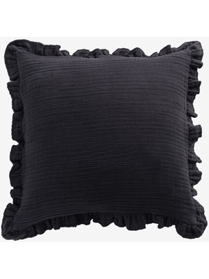 Barine Keten Dokulu Kırlent Kılıfı Antrasit