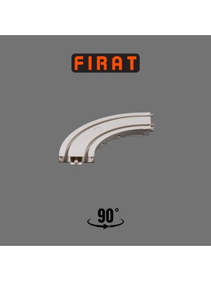 Fırat Iki Raylı Korniş Köşe Dönüş Aparatı - 90 Derece Plastik Köşe Perde