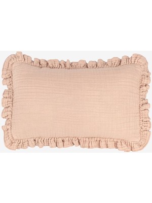 Barine Keten Dokulu Kırlent Kılıfı Pudra Pembe