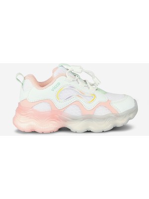 Vicco Sunday Işıklı Kız Okul Öncesi Beyaz/pudra Spor Ayakkabı