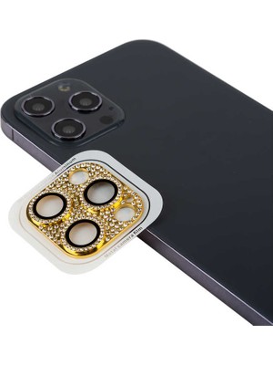 Büşra Ayhan iPhone 13 Pro Max Uyumlu Bsay Cl-08 Kamera Lens Koruyucu-Gold