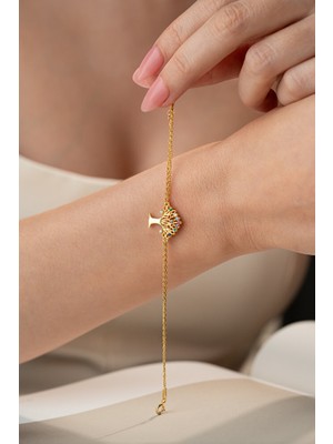 Two Arts Kadın Renkli Zirkon Taşlı Hayat Ağacı Bileklik