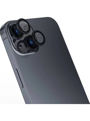 Büşra Ayhan Apple iPhone 16 Plus Bsay Cl-15 Parmak Izi Bırakmayan Anti-Reflective Kamera Lens Koruyucu-Siyah