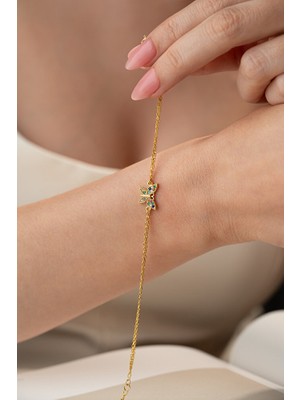 Two Arts Kadın Renkli Zirkon Taşlı Kelebek Bileklik