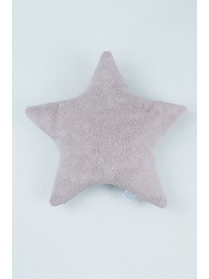 Barine Yıldız Şeklinde Peluş Yastık Açık Gri
