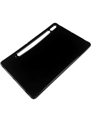 Büşra Ayhan Galaxy Tab S7 Plus T970 Kılıf  Uyumlu Bsay Tablet Süper Silikon Kapak-Siyah