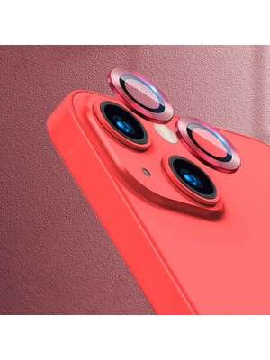 Büşra Ayhan iPhone 13 Mini Uyumlu Bsay Cl-02 Kamera Lens Koruyucu-Kırmızı