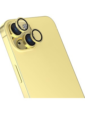 Büşra Ayhan iPhone 15 Uyumlu Bsay Cl-13 Kamera Lens Koruyucu-Sarı
