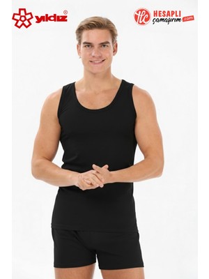 Yıldız Çamaşır Yıldız 371 Erkek Formen Siyah Likralı Vücudu Saran Klasik 1 Adet Atlet