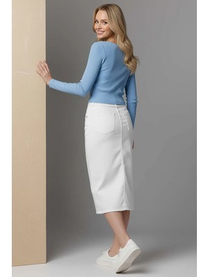 Zengezur Mall Storozde Çıtçıt Detaylı Bluz Mavi T4343 (Beden: S)