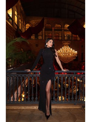 Esra Helvacı Eh Collection Gece Işıltılı Tek Kol Elbise
