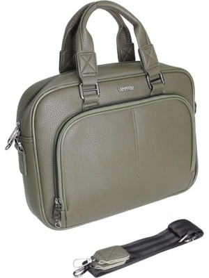 Elit Cambridge Polo Suni Deri Evrak Çantası Yeşil