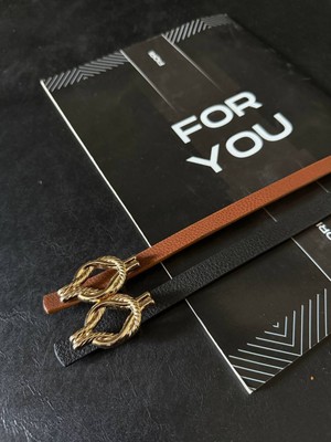 Fiori Ince Yılan Tokalı Basic Kadın Pantolon Kemeri, Ceket Kemeri, Elbise Kemeri