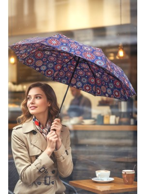 Normadia Full Fonksiyon Fiber Tel Kılıflı Mandala Şal ve Etnik Desenli Şemsiye