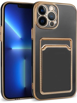 Büşra Ayhan Apple iPhone 12 Pro Max Kılıf Bsay Bark Kartlıklı Kapak-Siyah