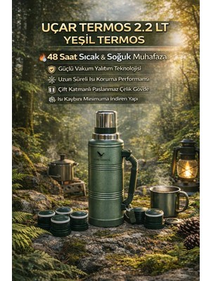 Uçar Termos 2.2 L Kaliteli Vakumlu Çelik Termos