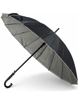 Normadia Siyah Uv Koruma 16 Telli Otomatik Baston Şemsiye 100 cm