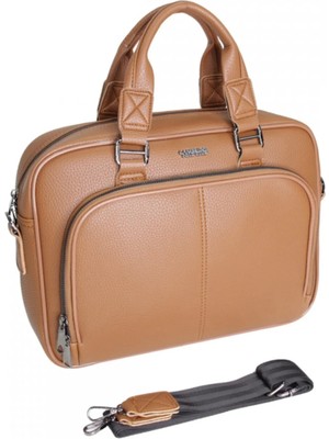 Elit Cambridge Polo Suni Deri Evrak Çantası Taba Renk