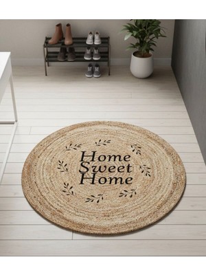 Bazaar Forum Ütopya Dijital Baskı Dokuma Pamuk Kaymaz Taban Yuvarlak Halı