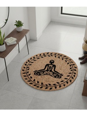 Bazaar Forum Ütopya Dijital Baskı Dokuma Pamuk Kaymaz Taban Yuvarlak Halı