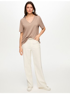 Faik Sönmez V Yaka Kısa Kol  T-Shırt S26TSH001