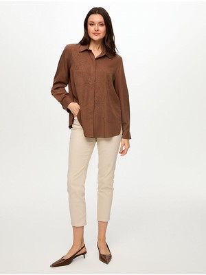 Faik Sönmez Zincir Nakış Detaylı Liyoselli Gömlek S26GML024