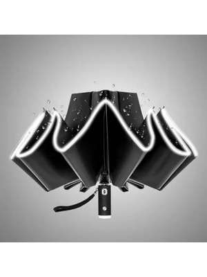 Normadia Otomatik Siyah Şemsiye, LED Işıklı, Şık ve Dayanıklı Tasarım