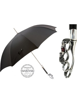 Normadia Gümüş Renkli Otomatik Açılır Uzun ve Geniş Şemsiye, 95 cm Uzunluk, 110 cm Çap