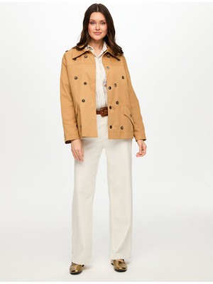 Faik Sönmez Taş Detaylı Kısa Trençkot S26TNC004