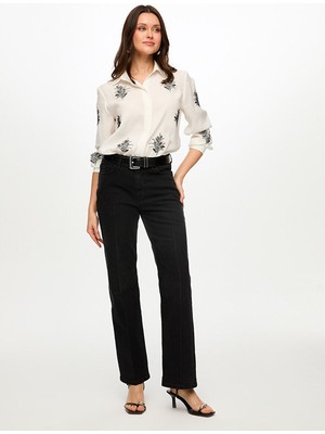 Faik Sönmez Önü Ütü Izli Wıde Leg Fıt Jean Pantolon S26JPN001