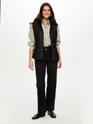 Faik Sönmez Dikiş Kapitone Detaylı Kapüşonlu Kapitone Yelek S26KYL002