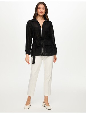 Faik Sönmez Kendinden Desenli Overshırt Tunik S26TNK006