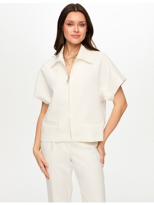 Faik Sönmez Kısa Kol Örme Ceket S26CKT027