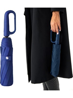 Normadia 10 Fiber Telli Otomatik Şemsiye, Güçlendirilmiş ve Dayanıklı Mavi