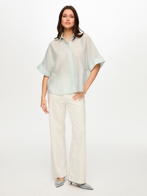 Faik Sönmez Gizli Patlı Kısa Kol Liyoselli Gömlek S26GML040