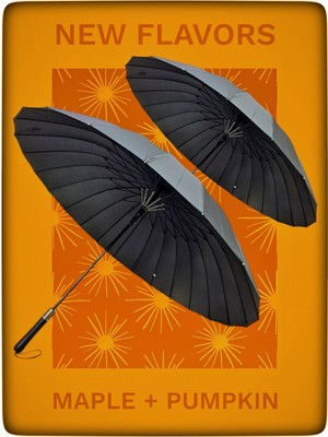 Normadia Dayanıklı 24 Telli Siyah Fiber Şemsiye, Lüks ve Premium Kalite