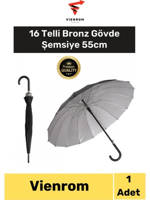 Normadia Şemsiye 16 Telli Bronz Gövde Otomatik Mekanizma 55CM Baston Tip