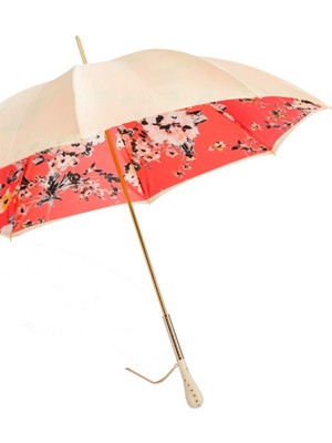 Normadia Vintage Çiçek Desenli, Çift Katlı Manuel Şemsiye, 93 cm Uzunluk, 102 cm Çap
