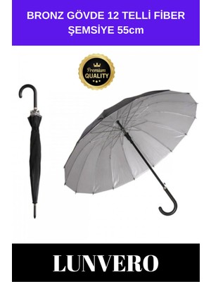 Normadia Fiber Gövde, Otomatik Mekanizma, 12 Telli, Rüzgar Korumalı, 55CM Şemsiye