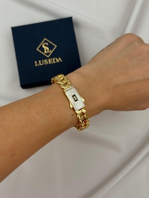Luseda VIP Zirkon Taşlı Gurmet Kelepçe Bileklik