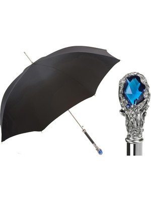 Normadia Mavi Taşlı Siyah Lüks Şemsiye, 95 cm H, 110 cm Ø, Şık ve Dayanıklı