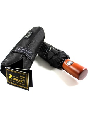 Normadia Wood Series Tam Otomatik Unisex Şemsiye, Şık ve Dayanıklı Tasarım