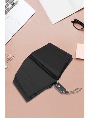 Normadia Siyah Tam Otomatik Rüzgar Dayanıklı Şemsiye, Pratik ve Şık Kullanım