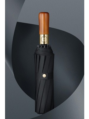 Normadia Rüzgarlık Ahşap Saplı 10 Tel Şemsiye, Dayanıklı ve Şık Tasarım