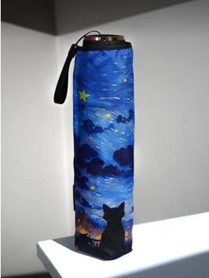 Normadia Renkli Yıldızlı Desenli 8 Telli Rüzgarlıktaki Şemsiye, Şık ve Fonksiyonel