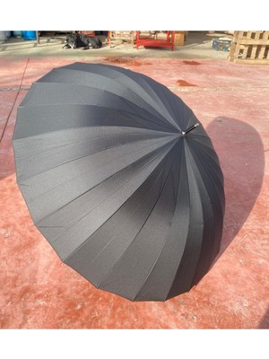 Normadia 24 Telli Gerçek Baston Şemsiye, Ahşap Sap, 100 cm Geniş, Su Tutmaz, Omuz Askılı