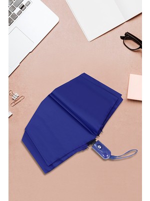 Normadia Unisex Lacivert Otomatik Rüzgar Dayanıklı Kırılmaz Şemsiye