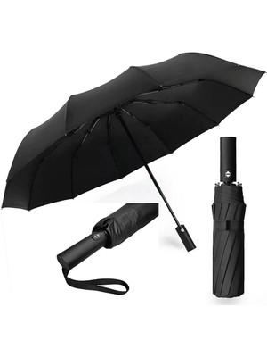 Normadia Otomatik Çok Fonksiyonlu Fiber Tel Şemsiye, Siyah Kadın ve Erkek Için