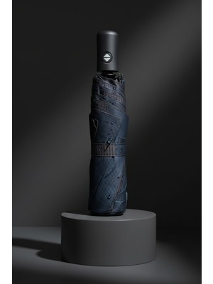 Normadia Lacivert Renk Fiber Tel Otomatik Şemsiye, Rüzgar Dayanıklı ve Sağlam Tasarım