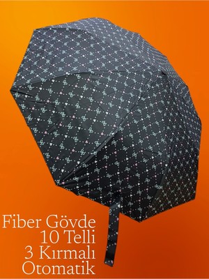 Normadia Dayanıklı Fiber Gövdeli Otomatik 10 Telli Rüzgâr Şemsiyesi